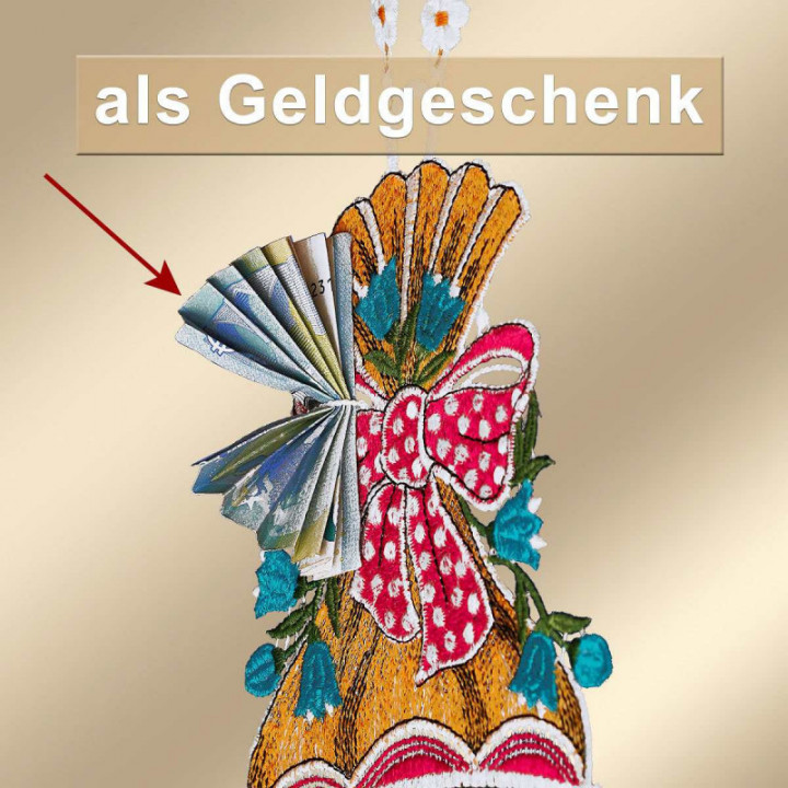 Geschenk-Anhänger Zuckertüte kleiner Drache Schulanfang Plauener Spitze