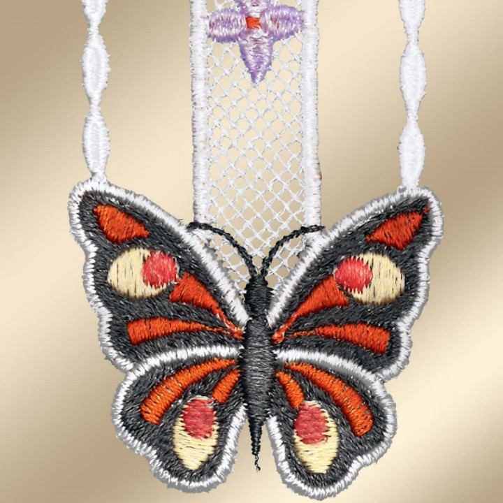 Girlande Frühlingswiese - Schmetterling - Plauener Spitze