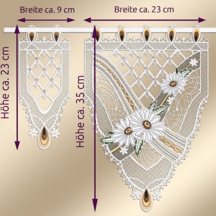 Scheibenhänger Margeritenzauber Echte Plauener Spitze mit Blumen