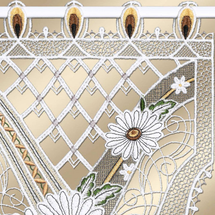 Scheibenhänger Margeritenzauber Echte Plauener Spitze mit Blumen