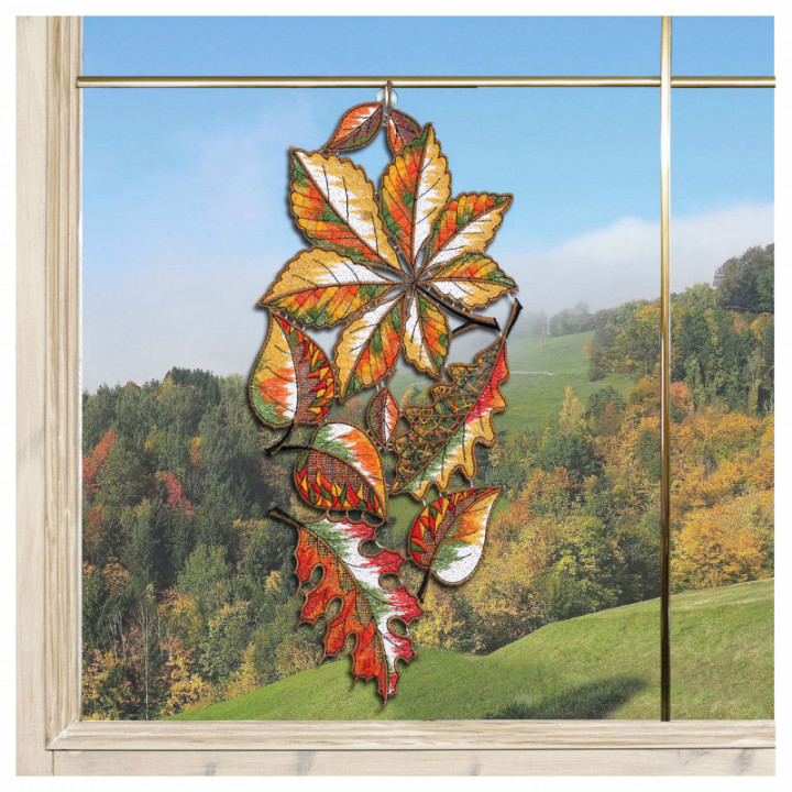 Fensterbild Herbstlaub Plauener Spitze