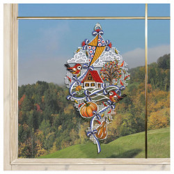 Fensterbild Herbstlandschaft mit Drachen Plauener Spitze
