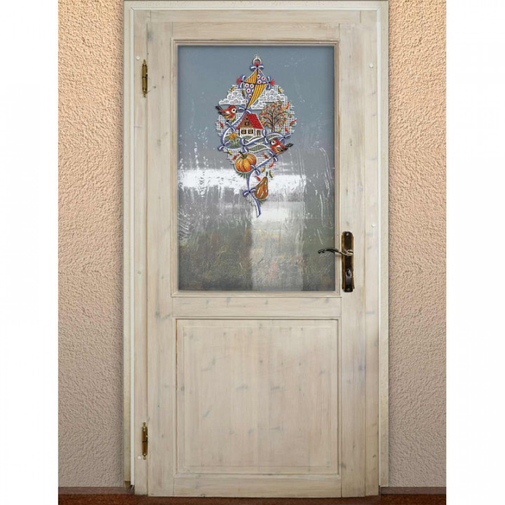 Fensterbild Herbstlandschaft mit Drachen Plauener Spitze