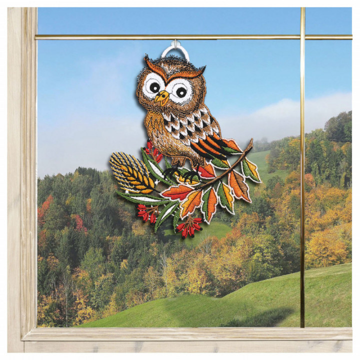 Fensterbild Herbsteule Plauener Spitze