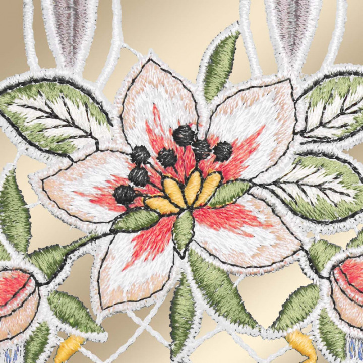 Scheibengardine Vogelparadies - Plauener Spitze - Design Drechsler