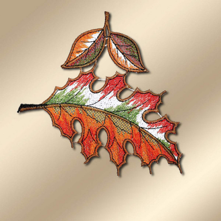 Fensterbilder Herbstlaub Plauener Spitze 3er Set