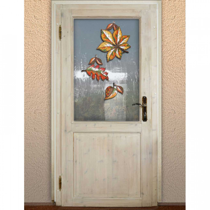 Fensterbilder Herbstlaub Plauener Spitze 3er Set