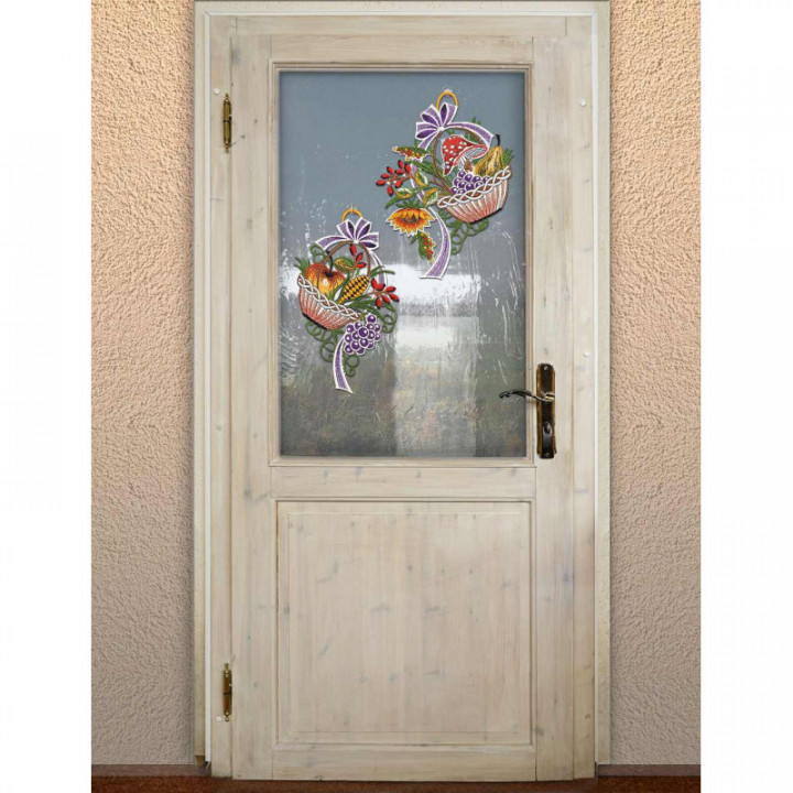 Fensterbilder Herbstkörbchen Plauener Spitze 2er Set