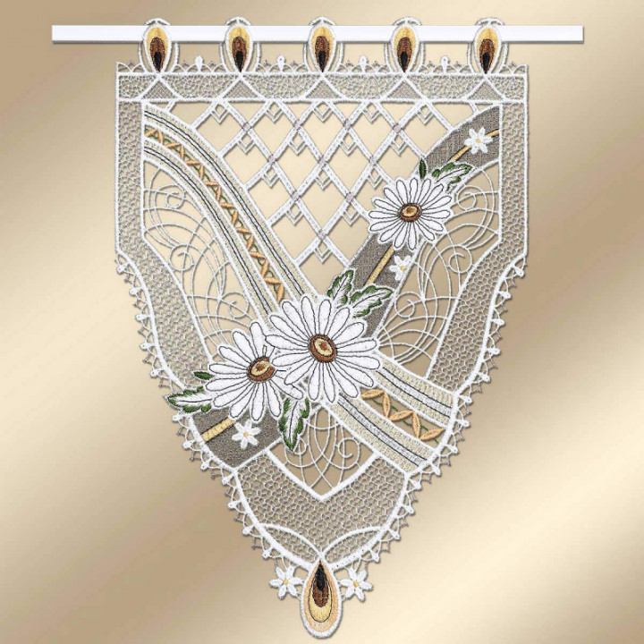 Scheibenhänger Margeritenzauber Echte Plauener Spitze mit Blumen