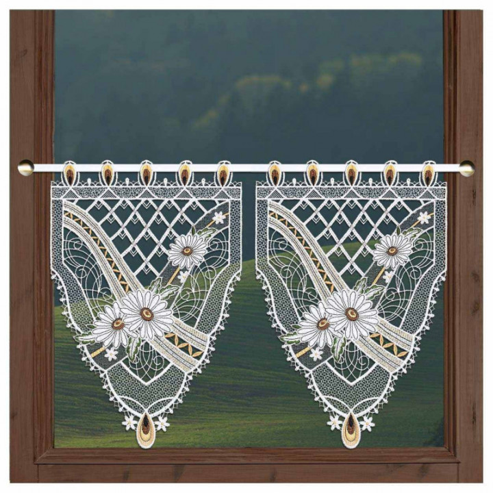 Scheibenhänger Margeritenzauber Echte Plauener Spitze mit Blumen