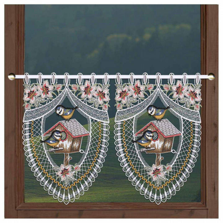 Scheibenhänger Vogelparadies Echte Plauener Spitze mit Blumen