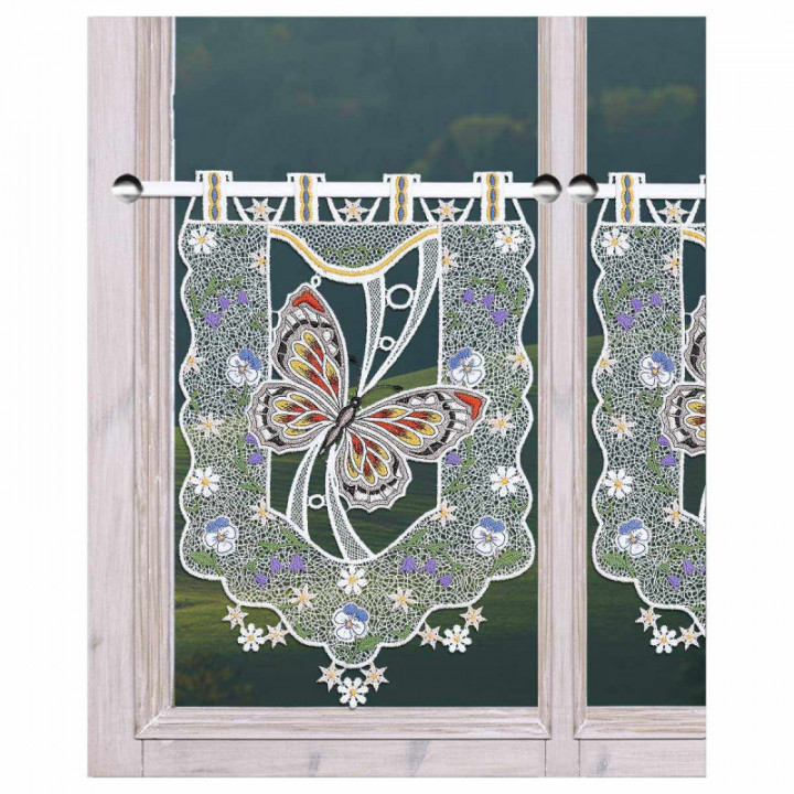 Scheibenhänger Frühlingsbote Echte Plauener Spitze mit Schmetterling