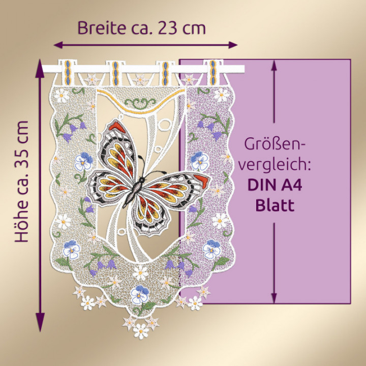 Scheibengardine Frühlingsbote - Plauener Spitze - Design Drechsler