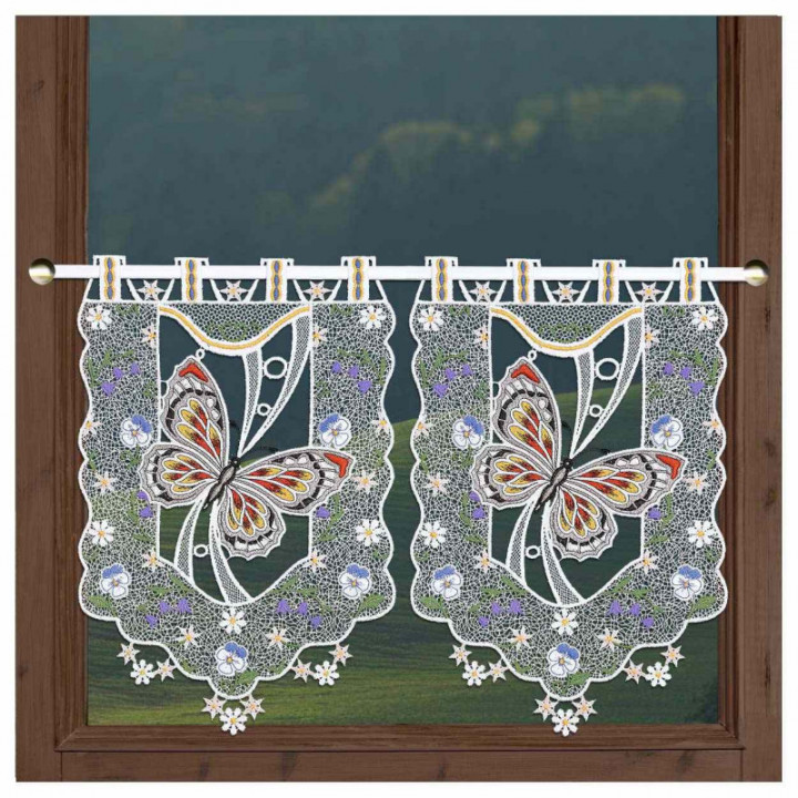 Scheibenhänger Frühlingsbote Echte Plauener Spitze mit Schmetterling