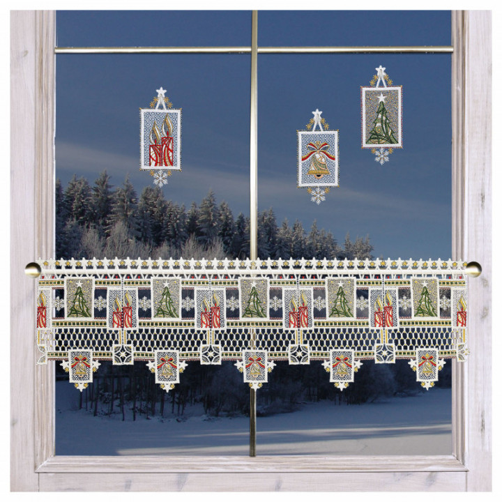 Winter-Fensterbilder 3er Set Weihnachtsambiente Plauener Spitze