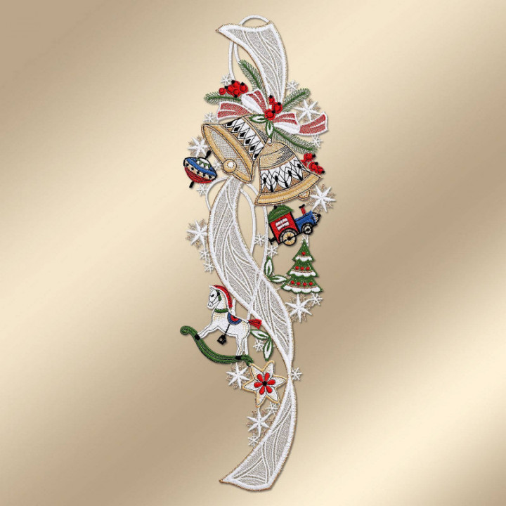 Winter-Fensterbild Kindheitstraum Plauener Spitze 41 x 14 cm