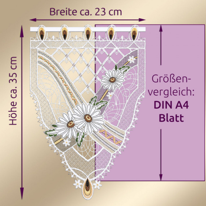 Scheibengardine Margeritenzauber Set - Plauener Spitze - Blumen