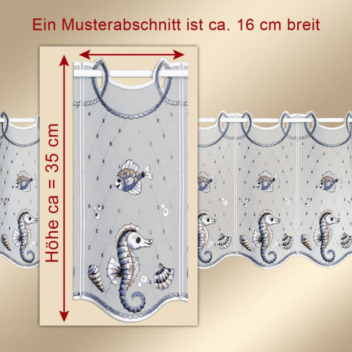 Scheibengardine Leuchtturm – Maritime Plauener Spitze