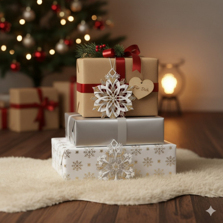 Fensterbild Schneeflöckchen-Weißröckchen Plauener Spitze 2er Set