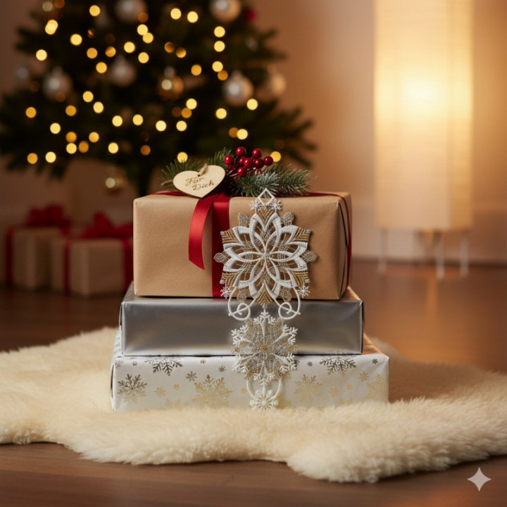 Fensterbild Schneeflöckchen-Weißröckchen Plauener Spitze