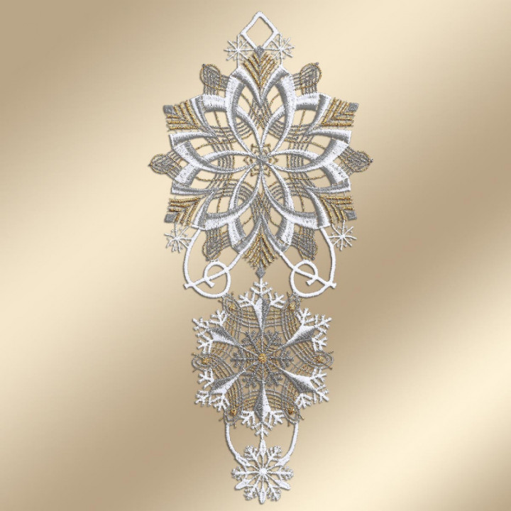 Fensterbild Schneeflöckchen-Weißröckchen Plauener Spitze