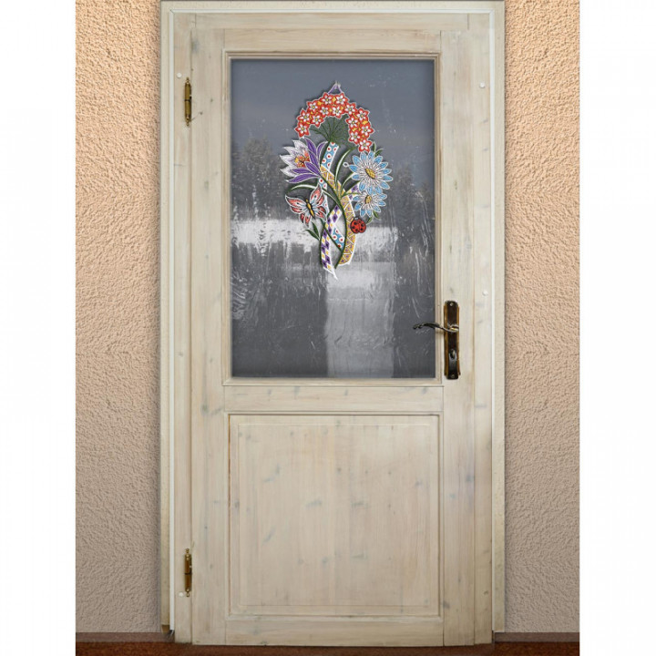 Fensterbild Blumengruß Plauener Spitze Frühlingsdeko