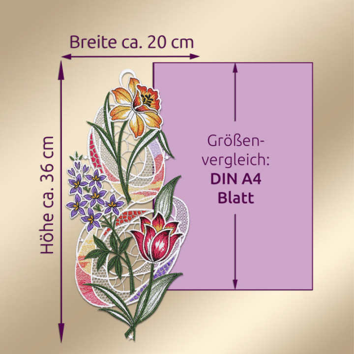 Fensterbild Frühlingsfreude – Vogtländische Spitze – DSD Design