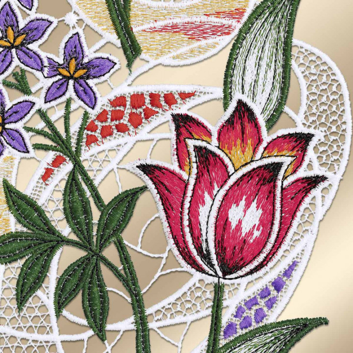 Fensterbild Frühlingsfreude – Vogtländische Spitze – DSD Design