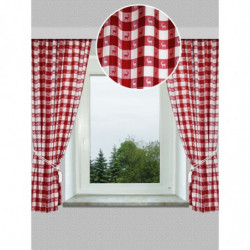 2er-Set Dekoschal Karo mit Hirsch Rot