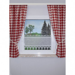 2er-Set Dekoschal Karo mit Hirsch Rot