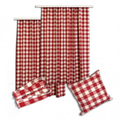 2er-Set Dekoschal Karo mit Hirsch Rot