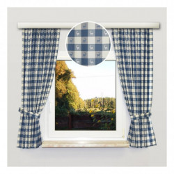 2er-Set Dekoschal Karo mit Hirsch Blau