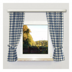 2er-Set Dekoschal Karo mit Hirsch Blau