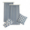 2er-Set Dekoschal Karo mit Hirsch Blau