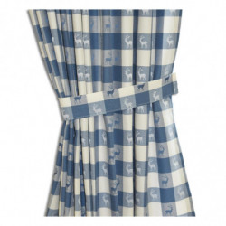 2er-Set Dekoschal Karo mit Hirsch Blau