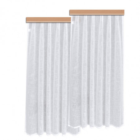 Set 2 Stück Dekoschals Rebecca in weiß mit Reihband