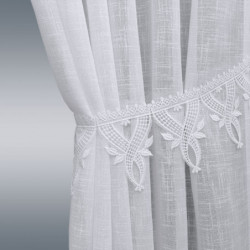 Set 2 Stück Dekoschals Rebecca in weiß mit Reihband