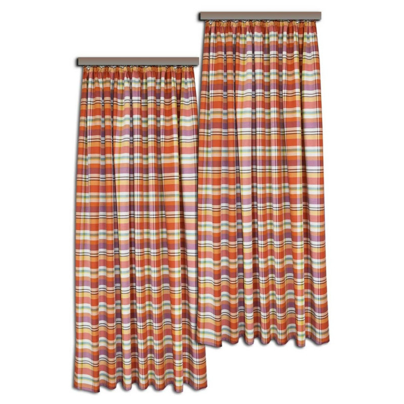 Dekoschal Drive kariert 2er-Set terra