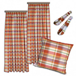 Dekoschal Drive kariert 2er-Set terra