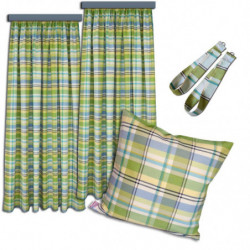 Dekoschal Drive kariert 2er-Set grün