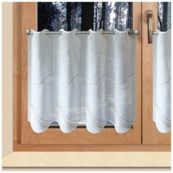 Scheibengardine Katja weiß-braun Plauener Spitze