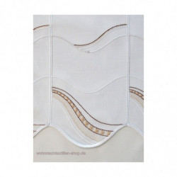 Scheibengardine Katja weiß-braun Plauener Spitze