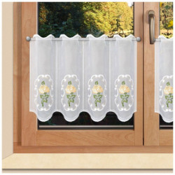 Stickerei-Kurzgardine Rose...