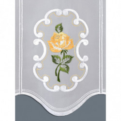 Stickerei-Kurzgardine Rose in Gelb