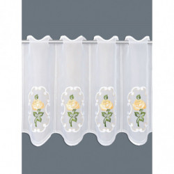 Stickerei-Kurzgardine Rose in Gelb