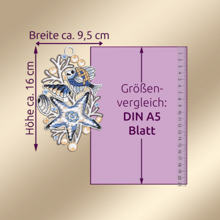 Fensterbilder Seepferdchen und Seestern Vogtländische Spitze maritim
