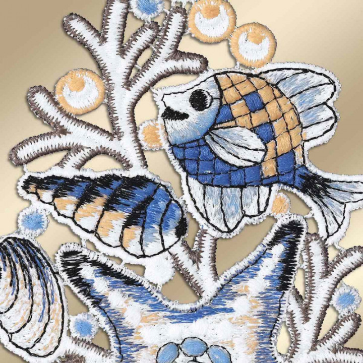 Fensterbilder Seepferdchen und Seestern Vogtländische Spitze maritim