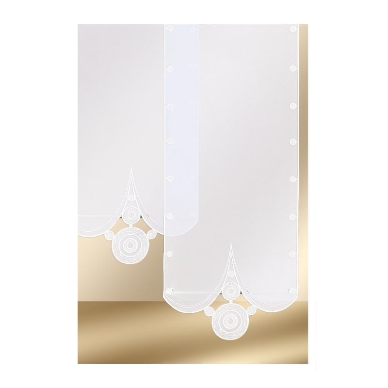 Flächengardine Circle weiß Plauener Spitze 60 cm breit