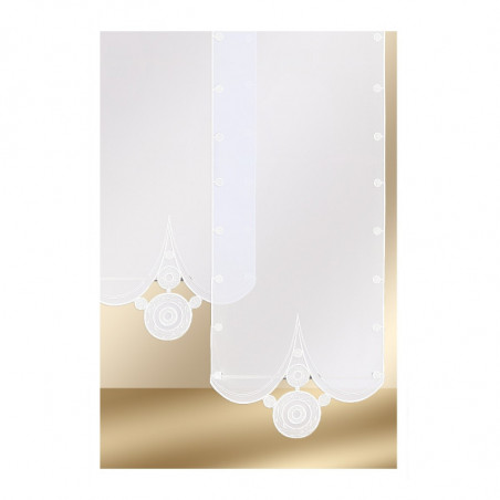 Flächengardine Circle weiß Plauener Spitze 60 cm breit