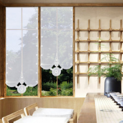 Flächengardine Circle weiß Plauener Spitze 60 cm breit